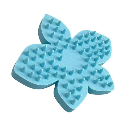 Petal Shape Dog Scrubber, 11.2cm, Soothing Comb, 3D Printed Bath Brush, Grooming, Massage, Skin Care, Pet Supplies, Waterproof, Cleansing