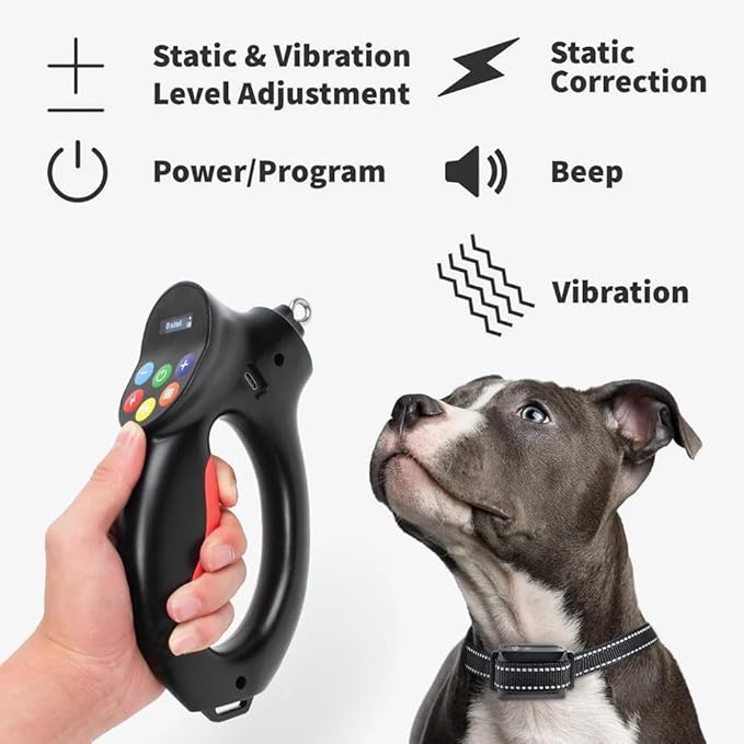 Generic Dog Training Collar, Dog Leash Anti-Pulling Anti-Tugging, E- Collar Kit for Large and Small Dogs, Dog Shock Collar with Manual and Auto Function Options Rechargable, Black