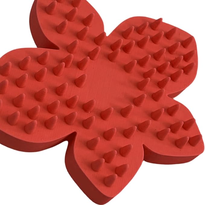Petal Shape Dog Scrubber, 11.2cm, Soothing Comb, 3D Printed Bath Brush, Grooming, Massage, Skin Care, Pet Supplies, Waterproof, Cleansing