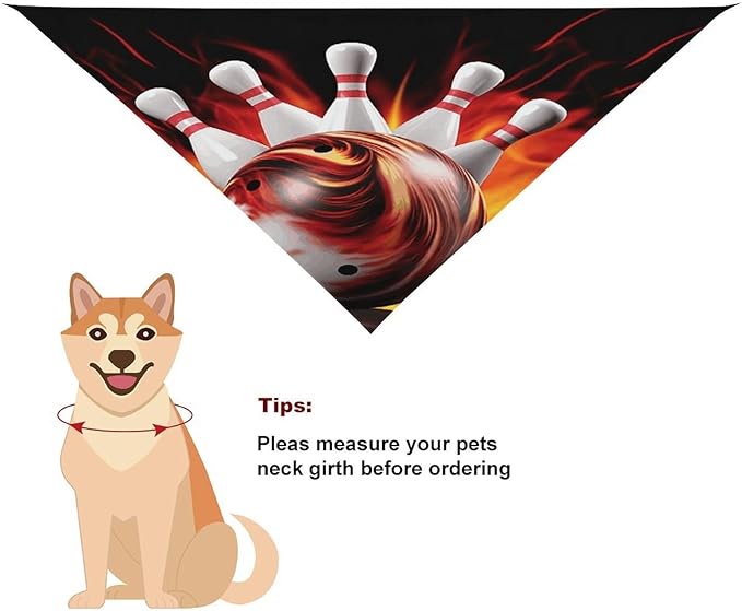 Dog Bandana Spring Pet Scarf Adjustable Triangle Bowling Ball1 Printing Dog Bib Washable Polyester Puppy Bandana for Small Medium Large Dogs Cat Birthday Party Supplies