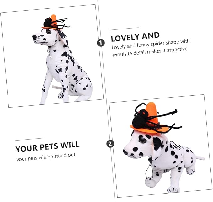 Pet Spider Hat Costume Pet Halloween Headwear Spider Web Design Adjustable Fit for Dogs Halloween Dress up Party Supplies