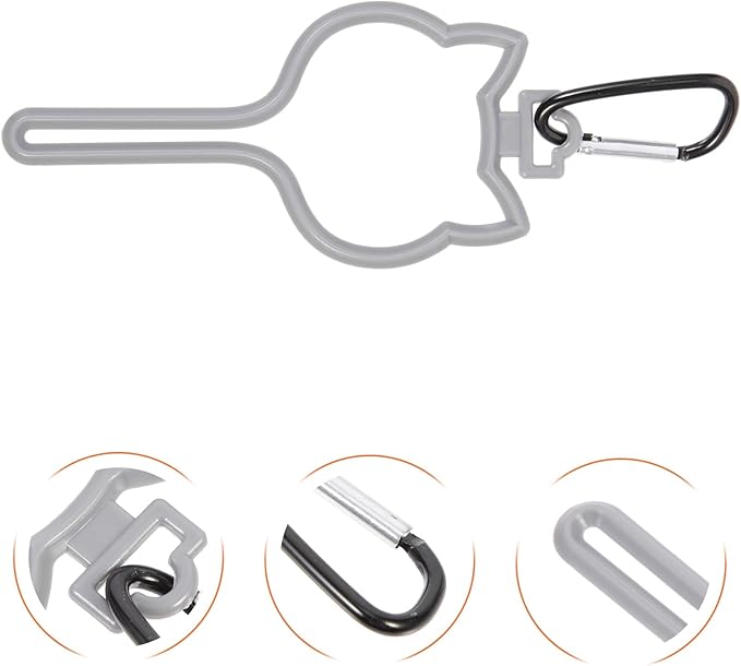 8pcs Dog Poop Bag Holder Clips Hands-free Leash Attachment Plastic Pet Waste Bag Supply Smoke Gray for Walking and Outdoor Use