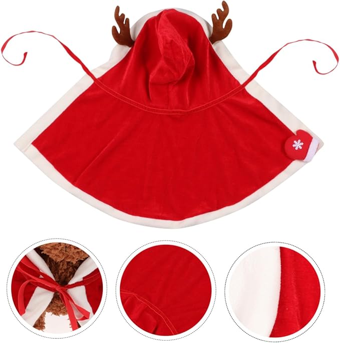 Kichvoe Christmas Pet Cloak Dog Clothes Fleece Hooded Costume Extra Large Cozy Warm Christmas Dog Apparel for Holiday Pet Supplies
