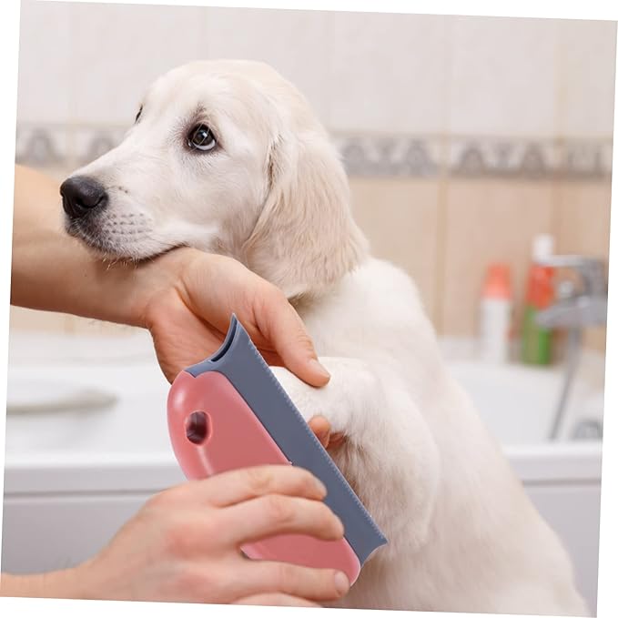 2pcs Pet Grooming Brush for and Cats Hair Removal Tool for Short Fur Gentle Deshedding and Cleaning Comb Colors