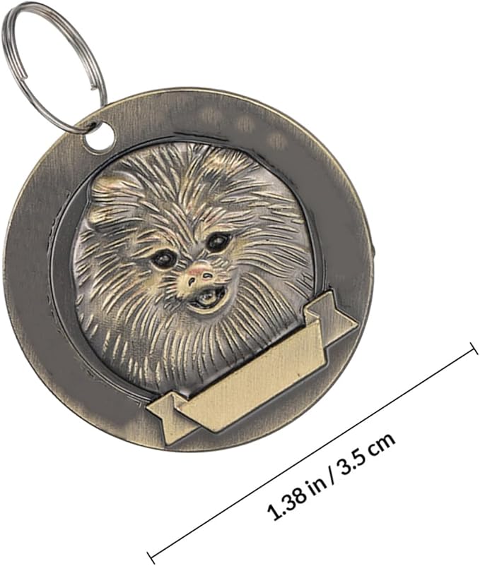 Healifty 3pcs Vintage Zinc Alloy Dog Id Tags Pet Collar Charms with Engraving for Pomeranian Puppy Supplies