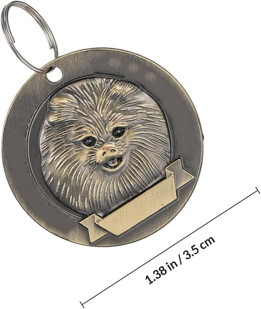 Healifty 3pcs Vintage Zinc Alloy Dog Id Tags Pet Collar Charms with Engraving for Pomeranian Puppy Supplies