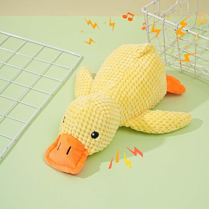 Mellow Dog Calming Duck, 2026 New Yellow Ducks Dog Toy, The Mellow Calming Duck Toy for Dogs, Quacking Sound for Indoor Dogs (Yellow)