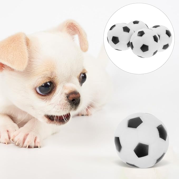 4pcs Interactive Squeaky Football Dog Rubber Bite Training Balls for Puppies Outdoor Chewing Play Pet Supplies