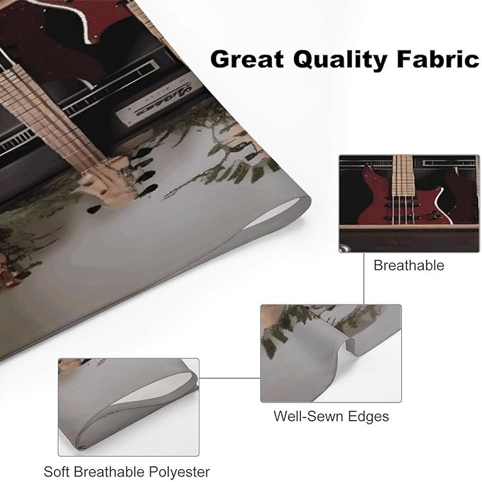 Dog Bandana Spring Pet Scarf Adjustable Triangle Guitar Bass Music Musical Instruments Printing Dog Bib Washable Polyester Puppy Bandana for Small Medium Large Dogs Cat Birthday Party Supplies
