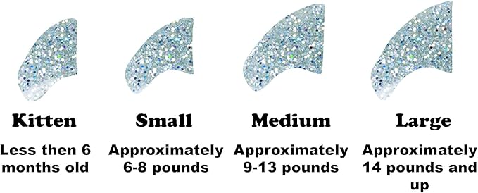 Soft Nail Caps 60 Packs for Cats - Silver Holographic Glitter Kitten