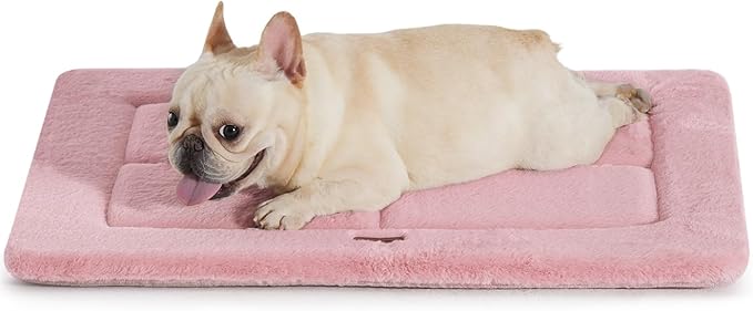 Made4Pets Dog Crate Pad Bed for Medium Dogs, Washable & Reversible, Anti-Slip Kennel Mat for Cozy Sleeping, Soft Fluffy Dog Bed for Indoor & Outdoor Use, 29"x21", Pink
