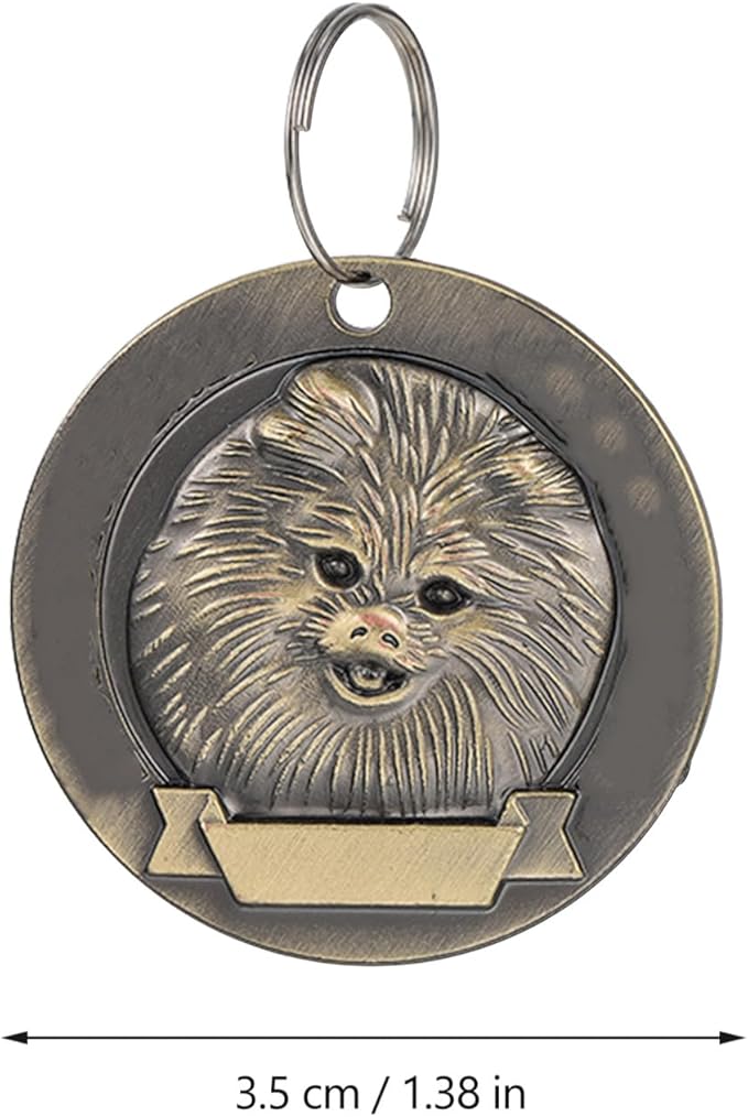 COLLBATH 3pcs Vintage Bronze Zinc Alloy Pet Id Tags for Pomeranian Dogs, Custom Engraved Collar Charms, Sturdy Dog Supply Accessories for Small Breeds