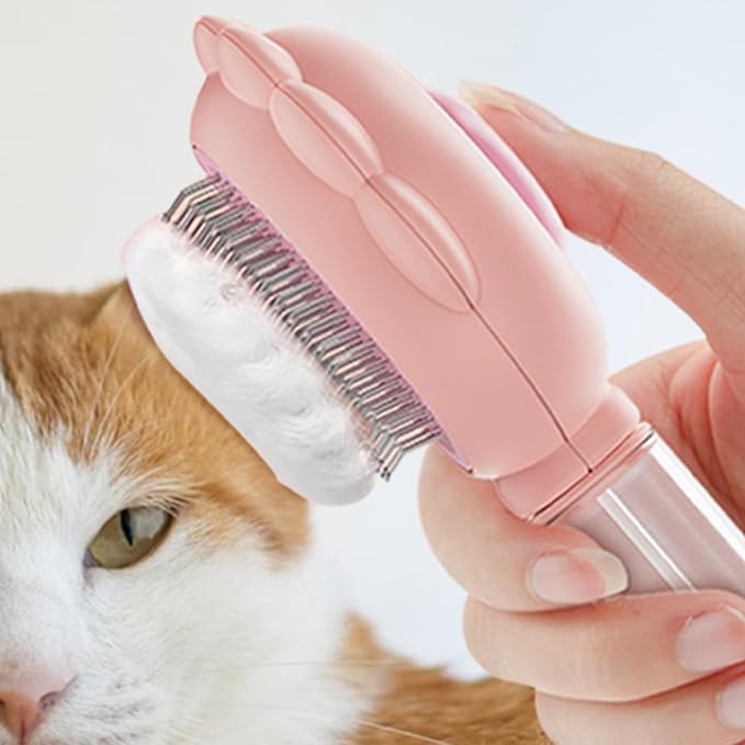 Pet Spray Hair Removal Comb, Dogs and Cats to Remove Tangled and Loose Hair, Self Cleaning Cat Grooming Brush for Massage, Deshedding Dog Brush for Pets Cats Dogs (pink)