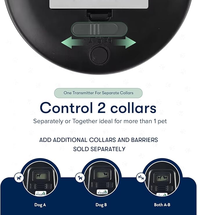 My Pet Command, Indoor Pet Barrier with Adjustable Range, Static and Tone Correction, Hidden Fence for Dogs Containment Collar, Wireless Pet Gate Keeps Areas Off Limits, Rechargeable Collars