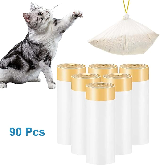 Automatic Cat Litter Box with Anti-Pinch Safety, Odor-Free Design, App Remote Control, and Open Structure for Stress-Free Use—Helps Cats Adapt Quickly(cat Litter Bag)