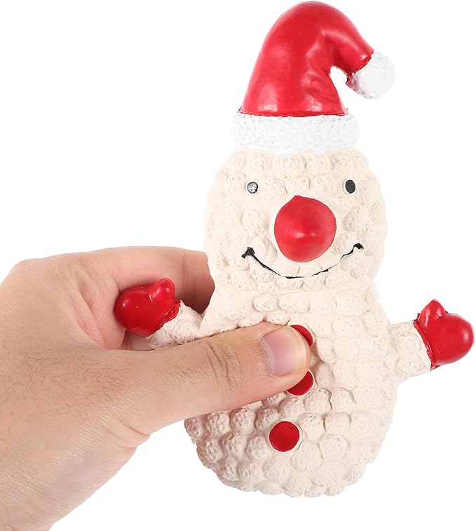 Outanaya Christmas Latex Squeaky Dog Snowman and Santa Interactive Chew for Outdoor Play Training Puppy Pet Supplies