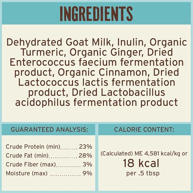 Primal Goat Milk Powder for Dogs and Cats, Shelf Stable Food Topper with Probiotics for Digestion, Hydration, and Immune Support, Original Recipe .18oz Packet (20 ct.)