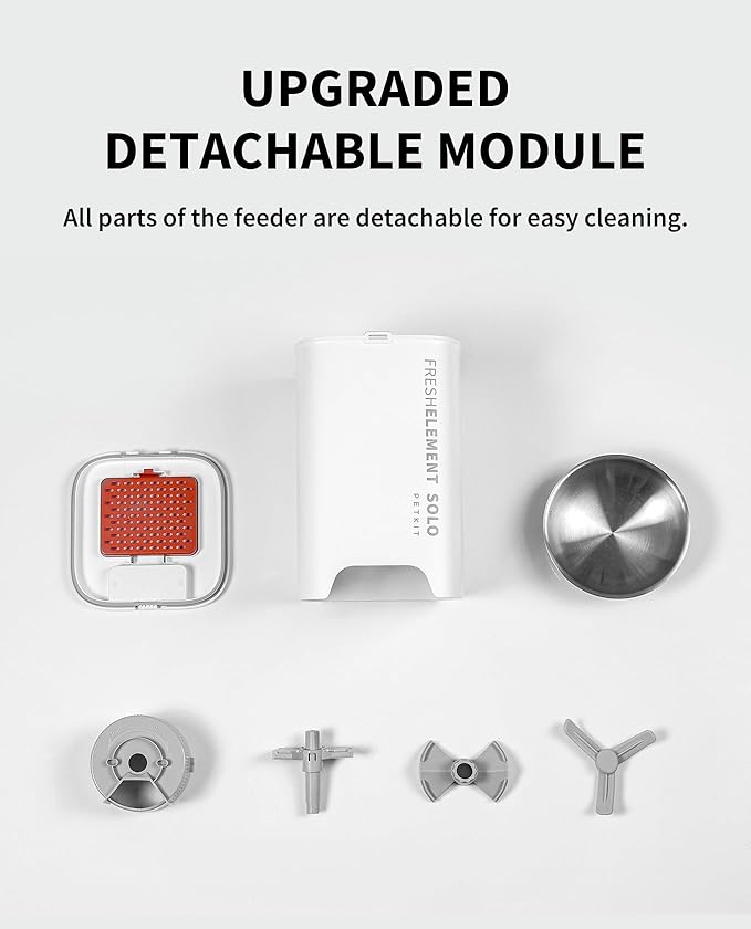 PETKIT Automatic Pet Feeder and Wireless Pump Cat Dog Water Fountain,Scheduled Feeding Cat Feeder Dry Food Dispenser, App Control/USB Charge,Grey Color