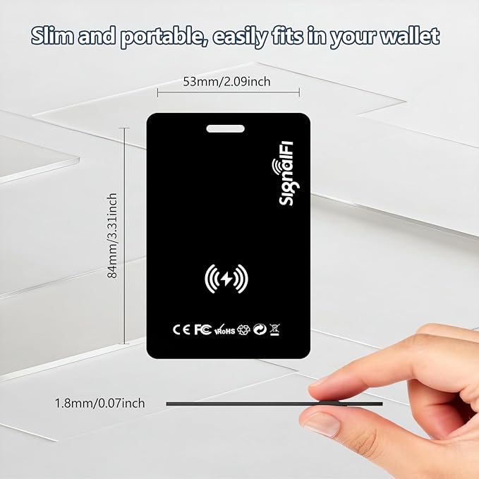 Wallet Tracker Card,MFi Certified Smart Tracker Compatible with iOS-Find My App,Ultra Slim 0.07in,IP68 Waterproof,Supports Wireless chargingTracker Card for Wallets,Passports,Luggage and Pets