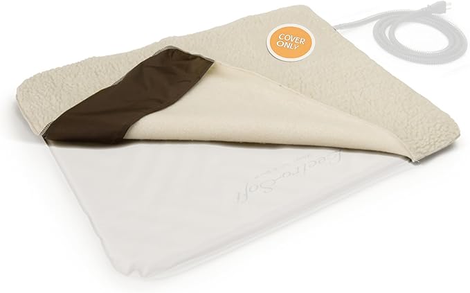 K&H Pet Products Lectro-Soft Outdoor Heated Dog & Cat Bed Replacement Cover, Fits K&H Lectro-Soft Large Beds (Heated Bed Sold Separately), Machine Washable Fleece Cover - 36 X 25in