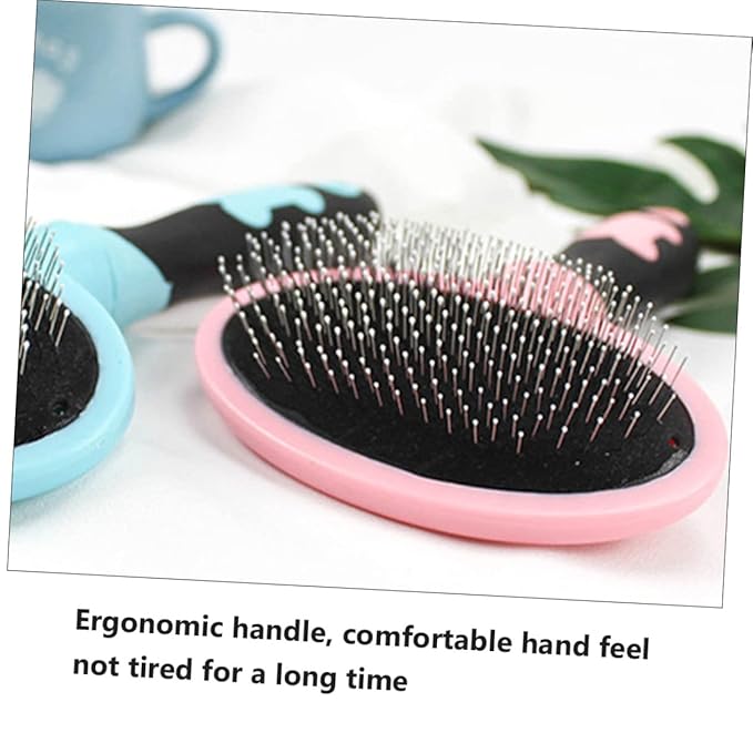 Milisten 1pc Pet Massage Comb for Cats and Dogs Ergonomic Grooming Tool Gentle Bristles for Removing Loose Hair and Dander for