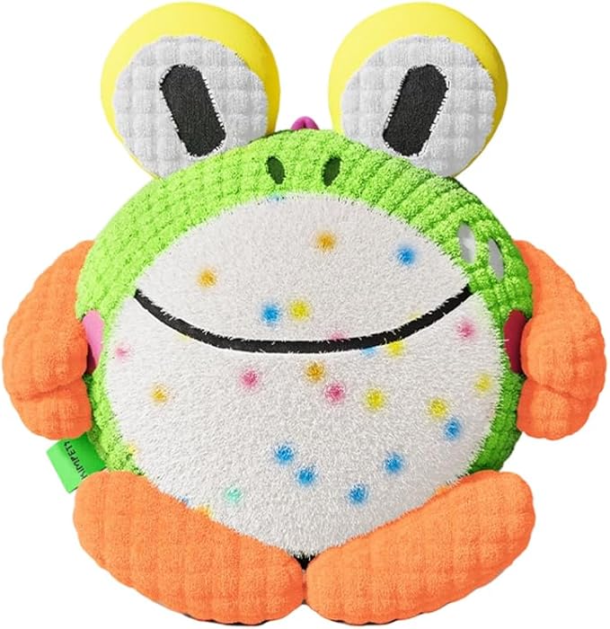 Interactive Dog Toys, Active Moving Pet Plush Toy, Random Movement and Fun Whistles, USB Charge Washable Disassemblable Plush Squeaky Dog Toy for Dogs or Cat (Frog)