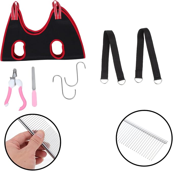 ibasenice 1 Set Nail Trimming Tools for Dogs Dog Grooming Hammock Pet Cat Grooming Hammock Puppy Hanging Grooming Hammock Grooming Harness for Cats Sandwich Breathable Mesh Random Color