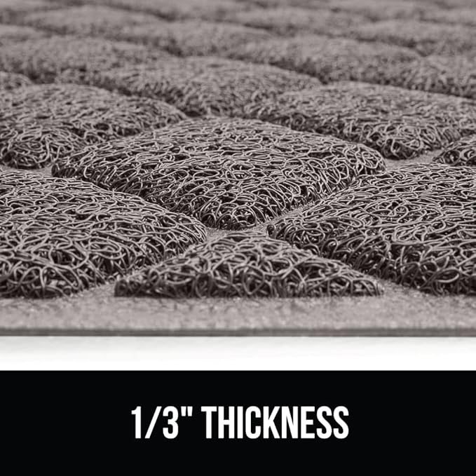 GORILLA GRIP Cat Litter Box Mat, Water Resistant, US Designed Kitty Litter Trapping Mats, Easy to Clean, Scatter Control, Less Mess and Clean Floors, Kitten Supplies for Indoor Cats, 30x20 Grey