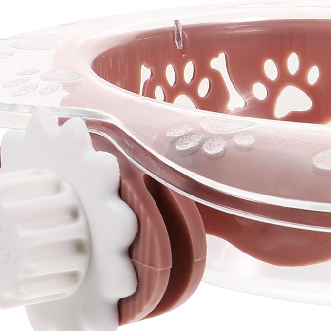 PRETYZOOM Hanging Pet Feeder Bowl with Heart Design, Detachable Dog and Cat Food Dish, Large Pink Puppy Supply for Crates and Kennels