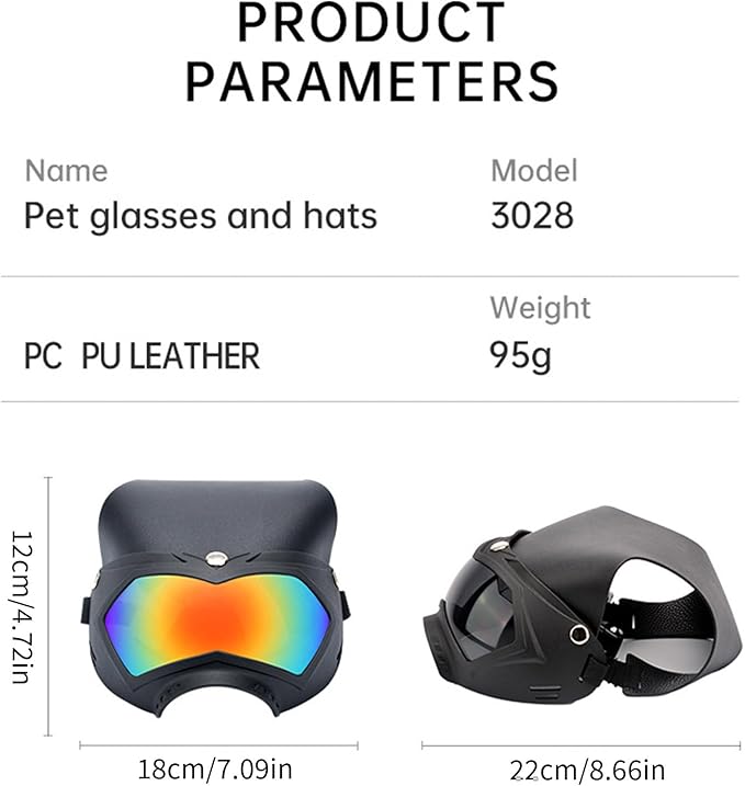 Windproof Shades for Pet Dogs Eye Wear Protections for Outdoor Eye Protections Sports Supplies Adjustable Pet Hat