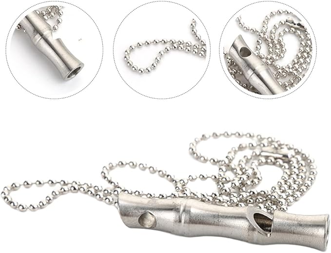 Alasum Dog Training Whistle Silent Bark Control Stainless Steel with Hanging Chain Multipurpose Outdoor Camping Supply for Dogs and Pets