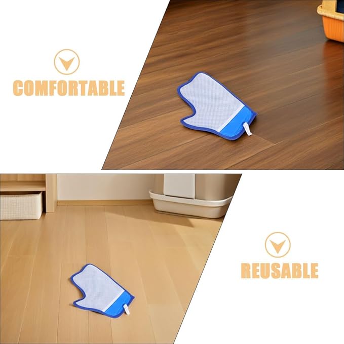 2pcs Pet Hair Remover Glove: Electrostatic Pet Hair Removal Gloves for Dogs Cats Kittens - Double-Sided Grooming Mitt for Furniture Bed Sheets Car Seat