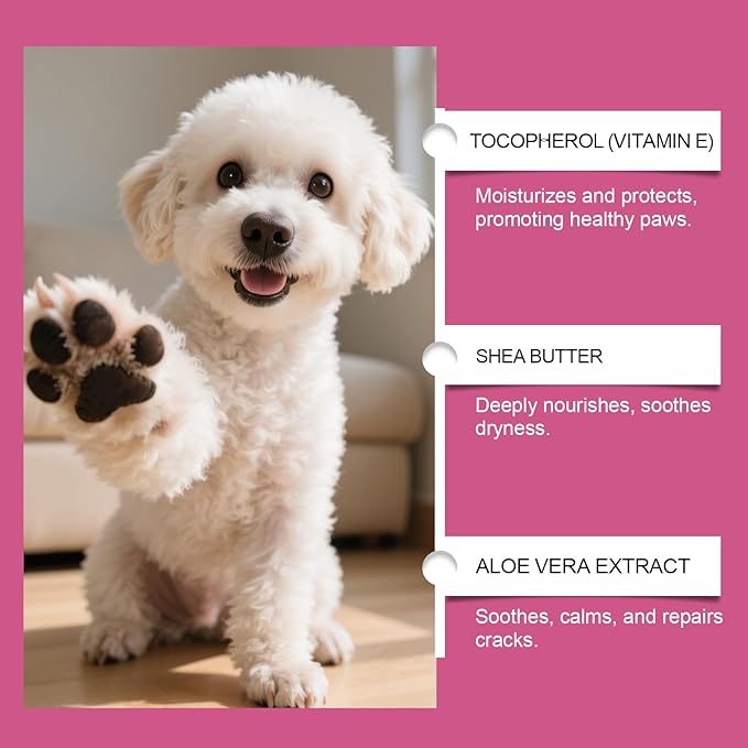 Paw Pad and Nose Balm, Deep Moisturizing Pet Care Formula, Skin-Friendly Protection for Dogs and Cats, Pink, 50g/1.76oz