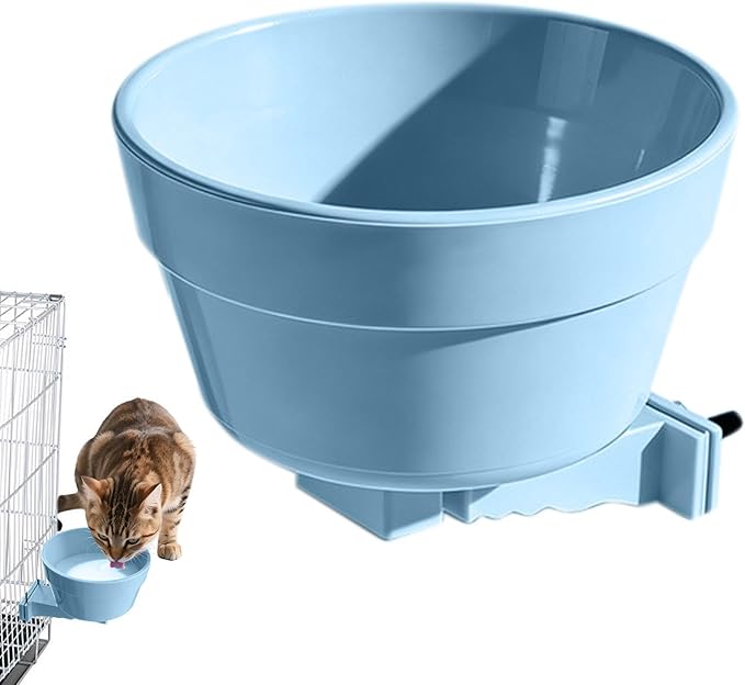 Dog Crate Water Bowl, Removable Detachable Puppy Feeder, 13.5x7cm, Indoor Outdoor Feeding Container, Small Dog Food Holder, Easy Clean Design, Stable Pet Supply, for Home, Yard, Apartment