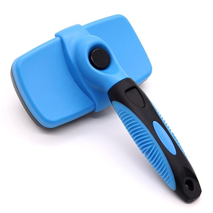 Self Cleaning Shedding Cat Brush - Skin Friendly Hair Removal And Grooming Tool Suitable For Cats And Dogs, Pet Hair Removal Tool Suitable For Shedding & Haired Pets(Blue,Large)