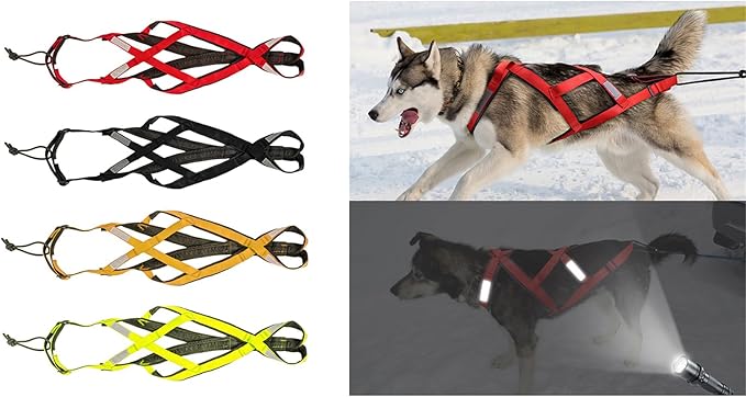 Dog Sledge Harnesses Pet Strong Training Sledge Supplies Work Out Dog Pulling Sledding Harness Sledding Harness for Dogs