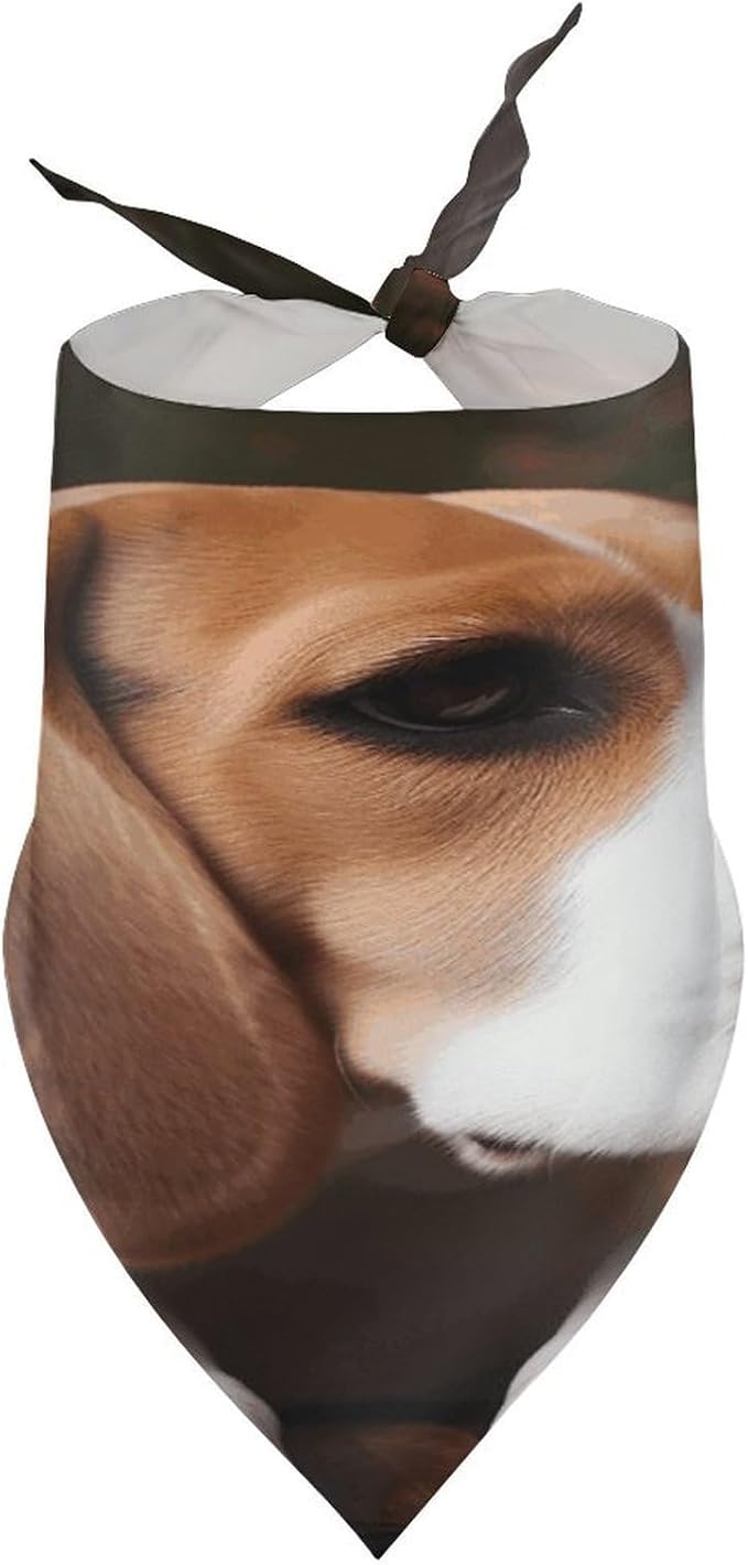 Dog Bandana Spring Pet Scarf Adjustable Triangle Cute Beagle Printing Dog Bib Washable Polyester Puppy Bandana for Small Medium Large Dogs Cat Birthday Party Supplies