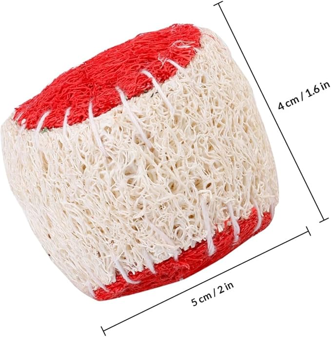 DOITOOL 2pcs Dog Tennis Balls for Dogs Pet Chew Natural Loofah Material Sturdy Puppy Chewing Training Supplies Interactive Outdoor Play Random Color