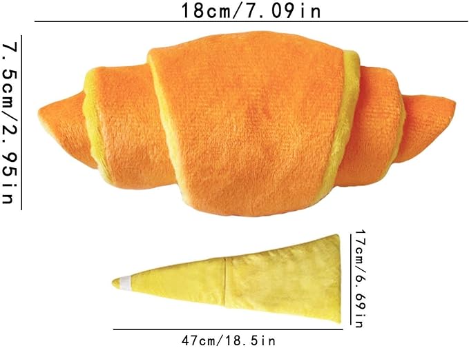 Croissants Dog Enrichment Toy, Cute Croissants Plush Dog Puzzle Toys, Funny Bread Squeaky Dogs Treat Toy for Boredom, Novelty Bread Plush Interactive Puppy Chew Toys, for Pet Supplies