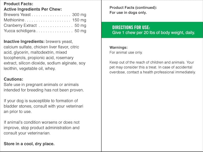 Pet Naturals Lawn Aid Dog Urine Neutralizer for Lawn - 60 Chicken-Flavored Chews - Healthy Dog Treats for PH Balance in Urine Maintain Green Grass and Support Bladder & Urinary Tract Healthâ€‹