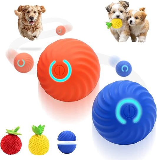 Interactive Dog Ball Toys - 2Pcs Small Medium Dog Toys to Keep Them Busy with 3 Cover, Automatic Rolling and Jumping Pet Balls Ball for Dogs,Pet Interactive Toy Balls,Not for Aggressive Chewers.