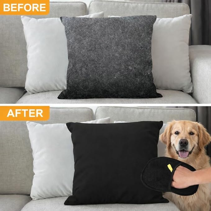Pet Hair Remover Glove – Reusable & Washable Dog & Cat Hair Cleaner for Sofa, Couch, Carpet & Car Seat | Electrostatic Removal Mitt for Furniture & Clothes (1 Pack)