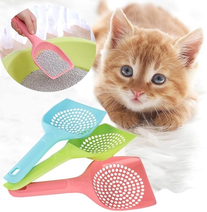 XTYPE Plastic Cat Litter Scoop Pet Care Sand Waste Scooper Shovel Hollow Cleaning Tool Hollow Style Lightweight Durable Easy to Clean cat Litter Shovel (Color : Dark Brown)
