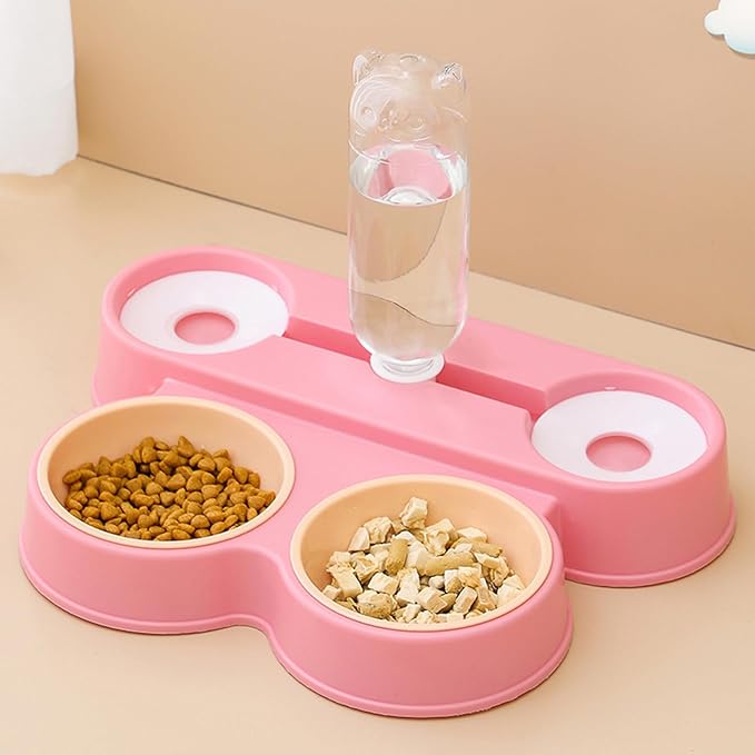4 in 1 Dogs Feeders Automatic Cats Food Water Bowl Waterer Double Large Capacity Double Bowl Pet Supplies Pet Water and Dispenser