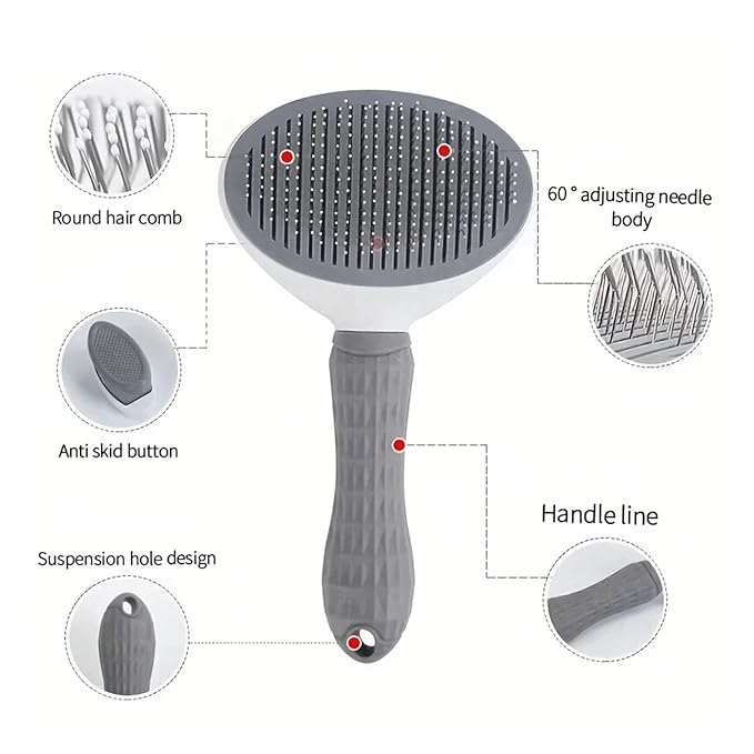 One Click Press Pet Hair Removal Cleaning Brush Pet Comb Cat And Dog Hair Specialized Pet Supplies Remove Floating(Blue)