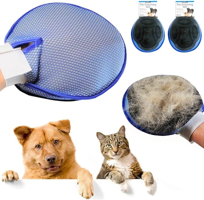 2 Pet Brush Hair Remover Grooming Cat Dog Massage Bath Fur Glove Comb Scrub
