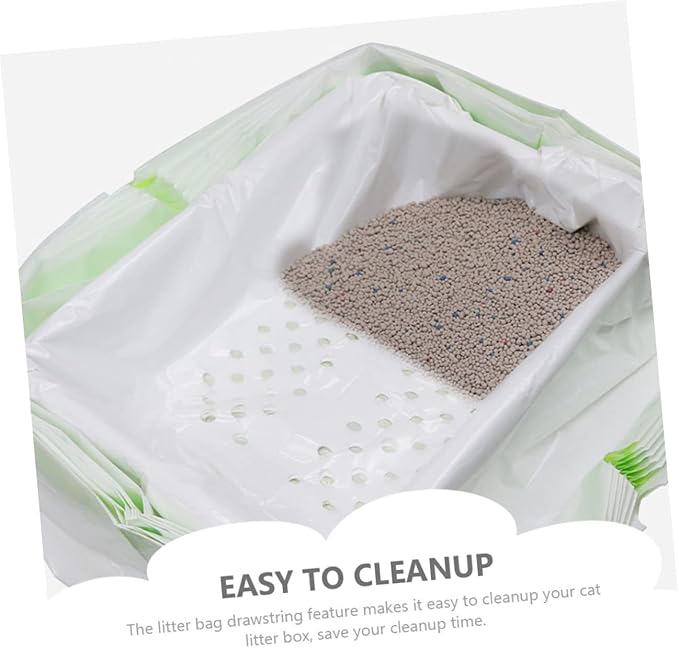 1Set Portable Leakproof Cat Litter Bags Multi Use Liner for Home Cat Litter Box Convenient Drawstring Design for Durable and Reusable Pet Waste Disposal