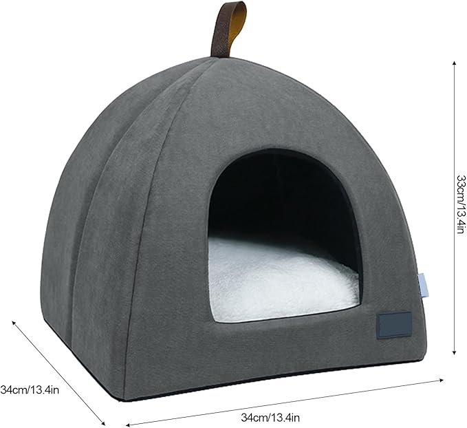 Zerone Pet Tent, Foldable Cat Bed Breathable Cat House Indoor Pet Tent Dog Bed with Mat (S)