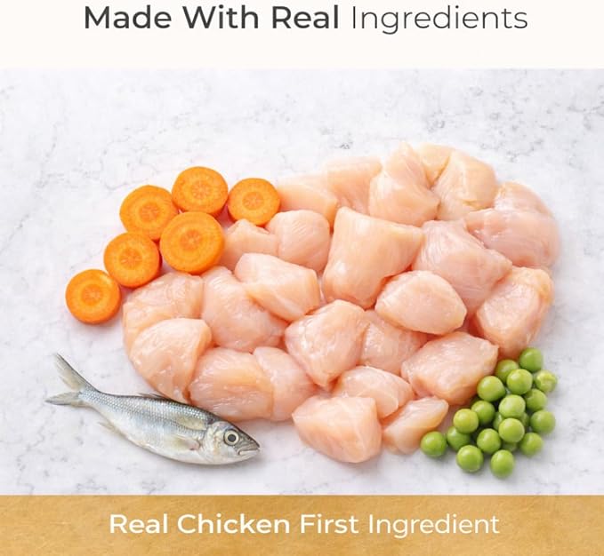 Grain Free Small Breed Chicken Dinner Adult Wet Dog Food - Fish Oil Omega 3 Fatty Acids - High Protein No Corn Wheat Soy - Real Vegetables Carrots Peas - Healthy Skin Coat - 3.5 oz Cup