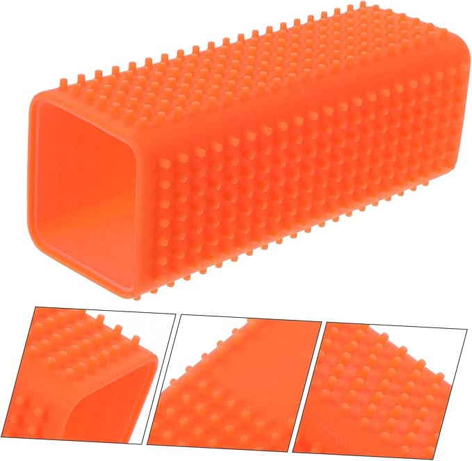 Silicone Brush Sofa and Carpet Cleaner for Dogs Cats and Horses Easy to Use Orange for Home and Car Upholstery